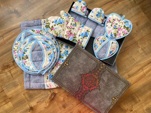 سرويس آشپزخانه گلي آبي